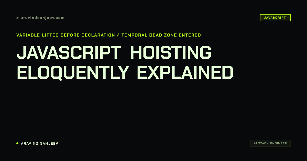 JavaScript Hoisting Eloquently Explained