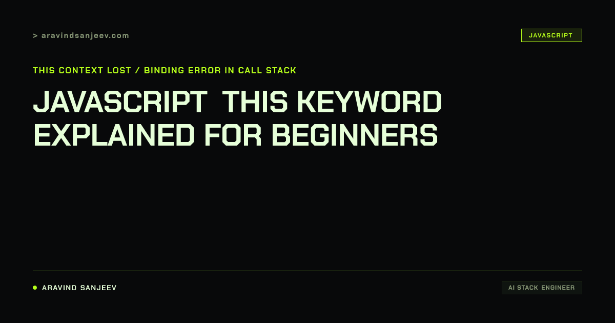 JavaScript this Keyword Explained for Beginners